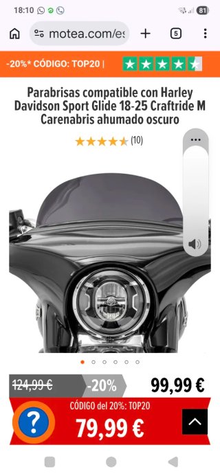 Pantallas Harley Davidson Puig y Motea Sport Glide