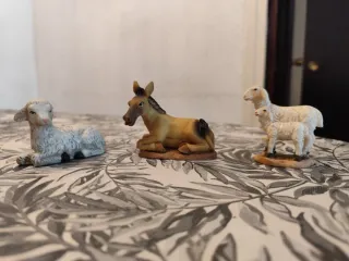 Figure di animali per presepe in plastica
