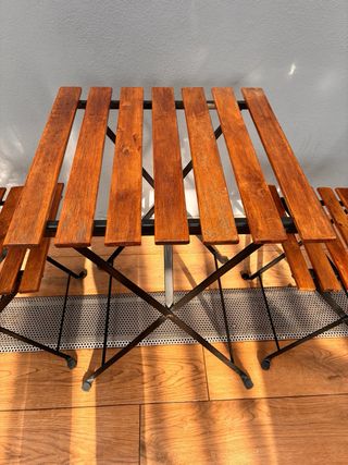 Conjunto jardín: mesa y sillas madera