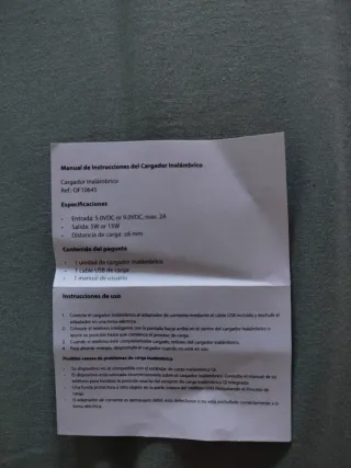 Cargador Inalámbrico USB