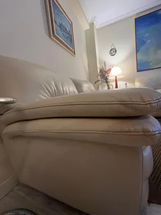 Sofá Divatto Piel 3 Plazas Beige