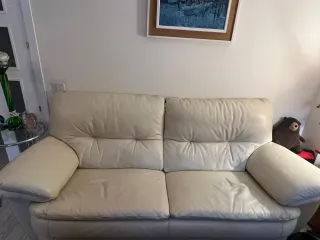 Sofá Divatto Piel 3 Plazas Beige