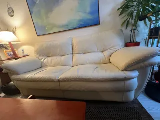 Sofá Divatto Piel 3 Plazas Beige