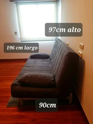 Sofá cama de tela gris