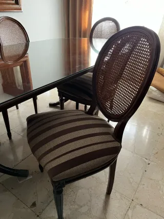 Mesa de comedor cristal y madera