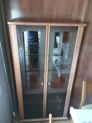 Armario de madera y cristal