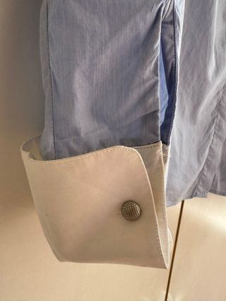 Camisa azul con gemelos massimo dutti