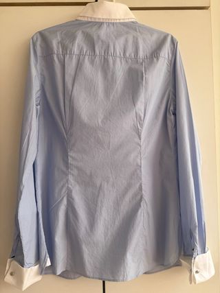 Camisa azul con gemelos massimo dutti