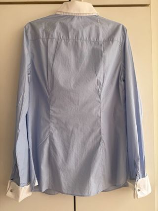 Camisa azul con gemelos massimo dutti