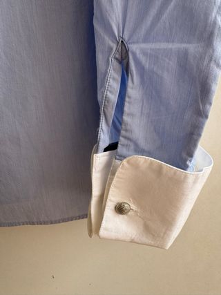 Camisa azul con gemelos massimo dutti