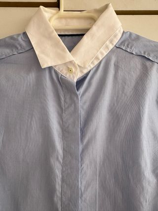 Camisa azul con gemelos massimo dutti