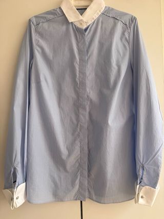 Camisa azul con gemelos massimo dutti