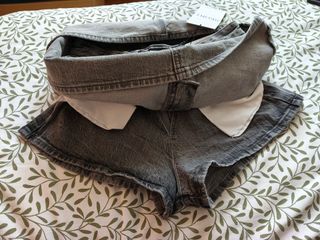Falda pantalón Stradivarius gris