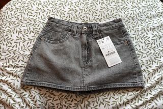 Falda pantalón Stradivarius gris