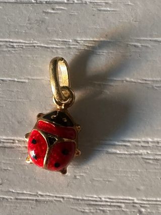 Colgante Oro 18k Mariquita Roja SOLO COLGANTE