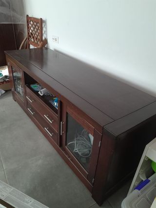 Mesa TV madera oscura