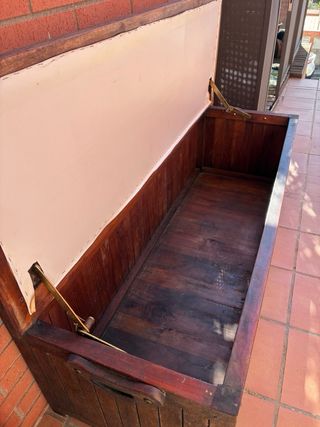 Banco baúl madera teca exterior