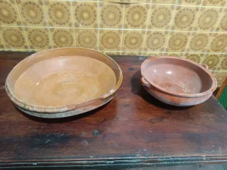 2 Cazuelas de Cerámica Antigua