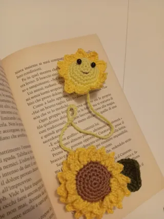Segnalibro uncinetto Girasole
