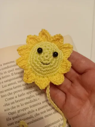 Segnalibro uncinetto Girasole