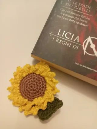 Segnalibro uncinetto Girasole