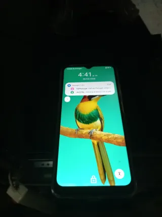 Teléfono azulmóvil negro