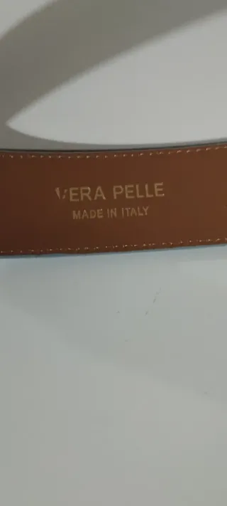 Cintura vera pelle Made in Italy colore Celeste