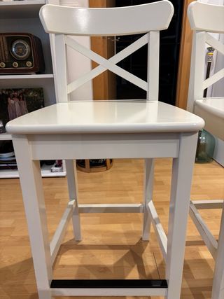 2 Taburetes Cocina IKEA Madera Blanca