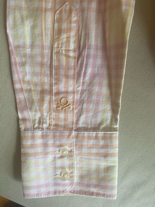 Camisa de cuadros rosa y blanco