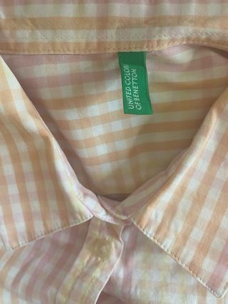 Camisa de cuadros rosa y blanco