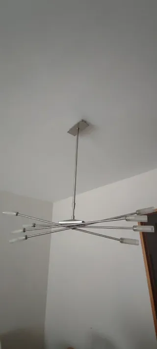 Lámpara colgante moderna metal y cristal