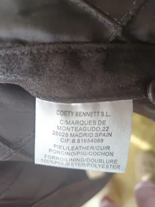 Cazadora de cuero marrón para hombre