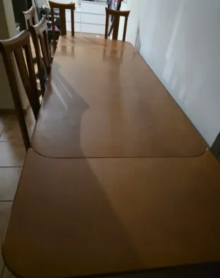 Mesa extensible madera con 6 sillas