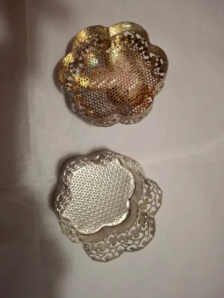 Joyero exclusivo plateado con rosa tallada