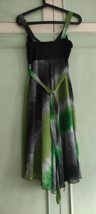 Vestido gasa vintage multicolor ligero y cómodo.