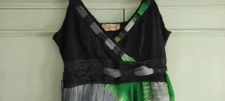 Vestido gasa vintage multicolor ligero y cómodo.