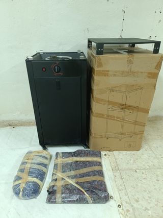 Estufa de gas exterior metal negra