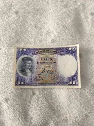 Billete Antiguo 100 Pesetas Banco de España 1931