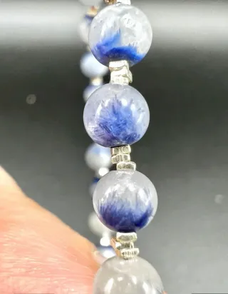 Pulsera Plata y Cuarzo Dumorterita