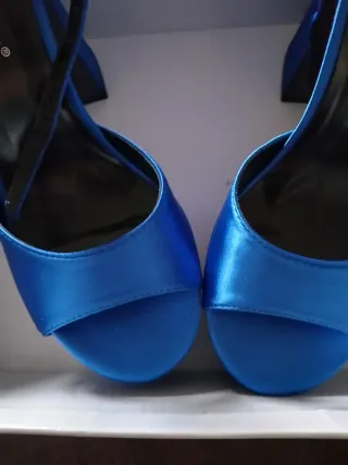 Sandali Tulipano tacco alto blu tg 38