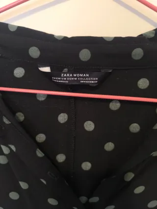 Vestido camisero lunares Zara Talla M