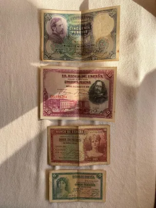 Billetes antiguos de España - Lote 4