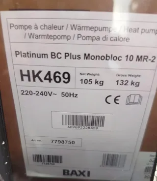 Aerotermia Baxi 10kW + Acumulador 200L