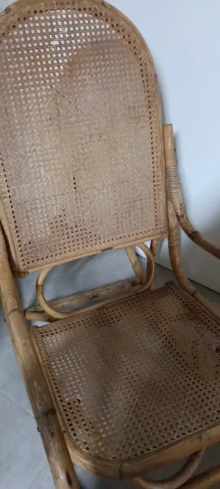 Balancín sillón de bambú y ratán