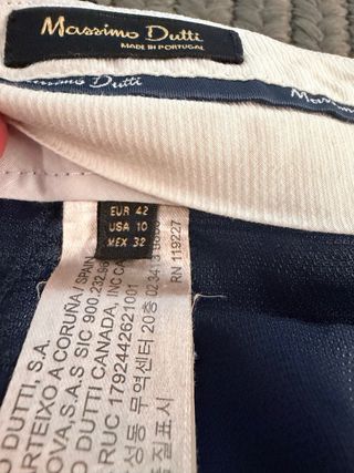 Pantalón chino Massimo Dutti Talla 42 azul marino