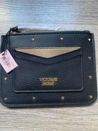 Monedero Tarjetero Victoria's Secret Negro y Dorad