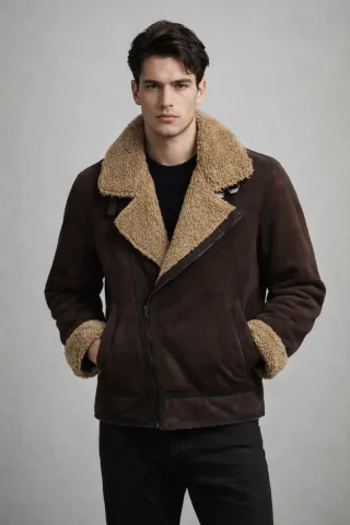 Giacca marrone shearling