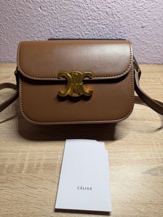 Bolso Celine Triomphe Marrón Dorado