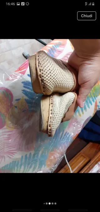 Zoccoli vintage beige e marroni