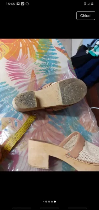 Zoccoli vintage beige e marroni